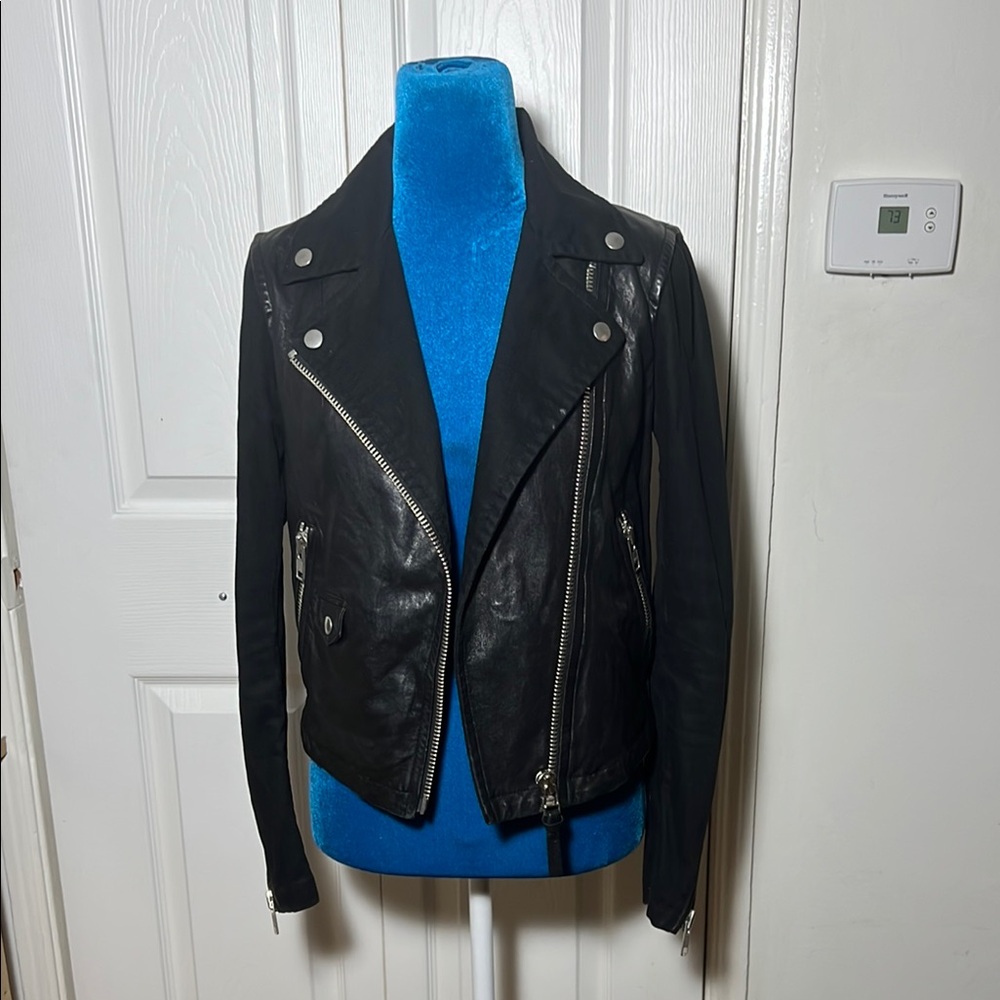 Mackage Lambleather Moto Jacket Black Small